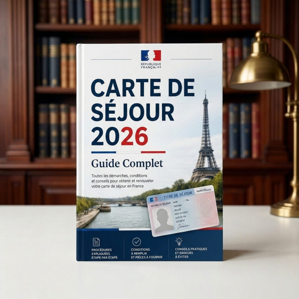 Guide PDF Carte de Séjour 2026, bilingue français et arabe
